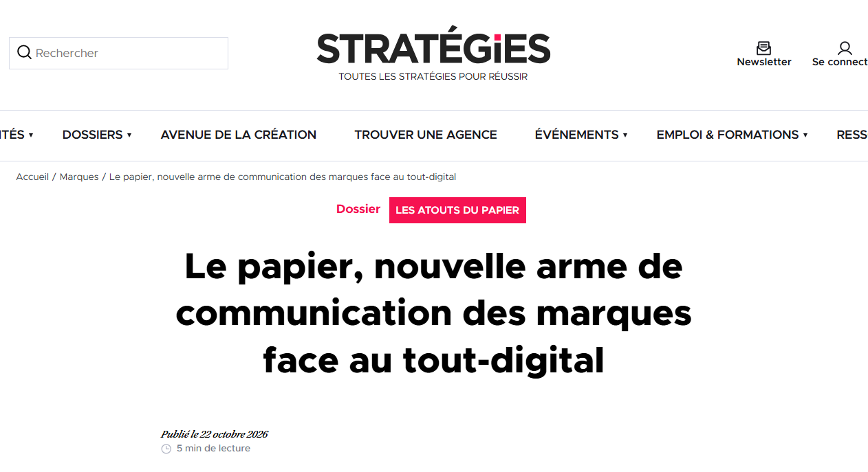 Stratégies : Le papier, nouvelle arme de communication des marques face au tout-digital