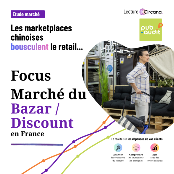 Analyse Pub-audit, chiffres Circana. Marché du Discount Physique.